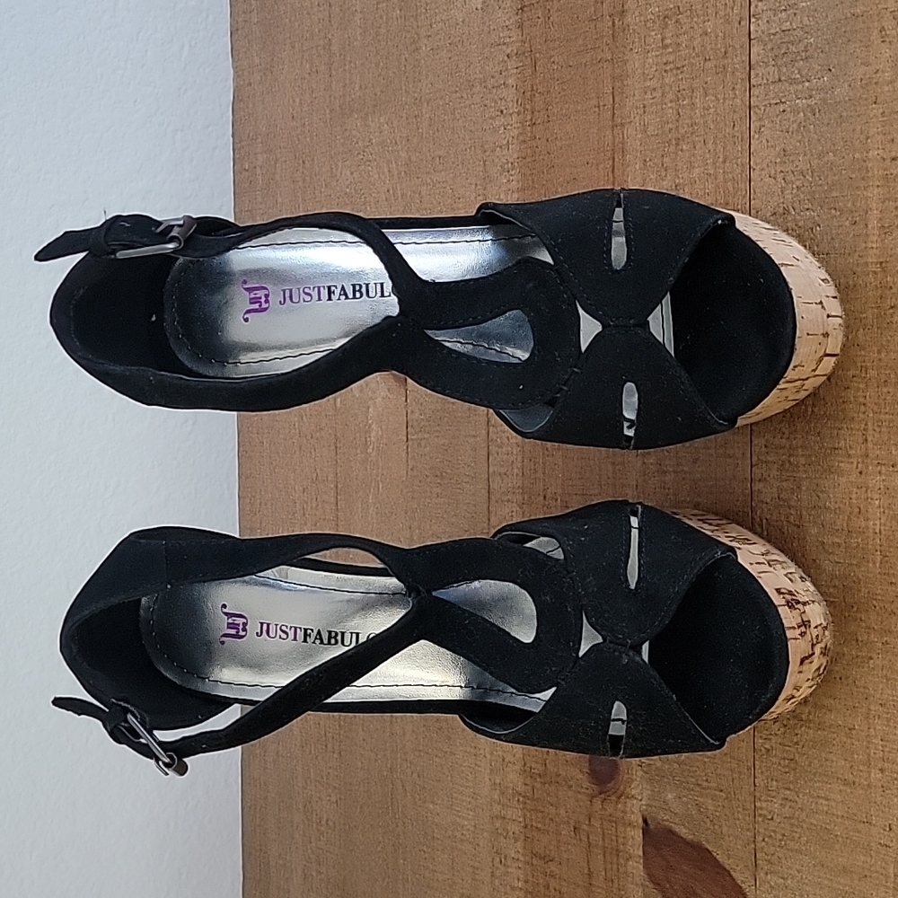 JustFab - Gianna black high heel shoes, size 7